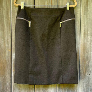 MICHAEL Michael Kors Charcoal Grey Lined Zip Career Classic Pencil Skirt Size 12